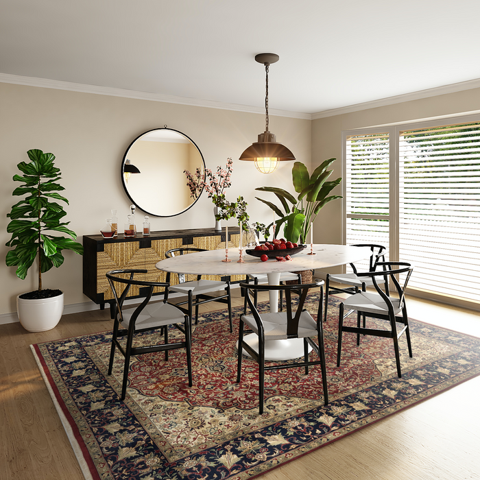 Indo-Persian Varanasi Red/Navy Wool