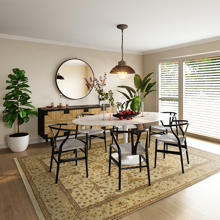 Elegance 8x10 Beige Light Green Ghazni Wool