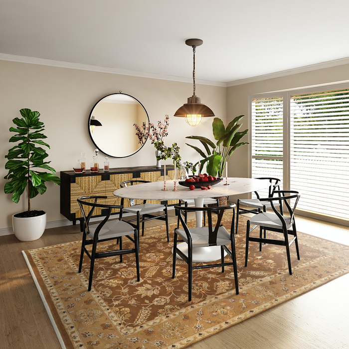 Reflections 8x10 Brown/Gold Wool and Silk Embossed (B)