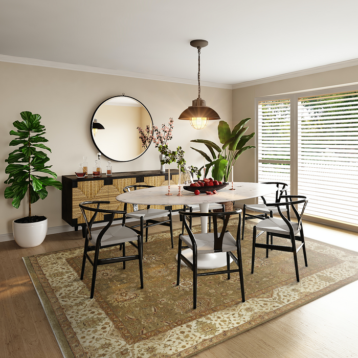 Elegance 8x10 Olive/Ivory Wool