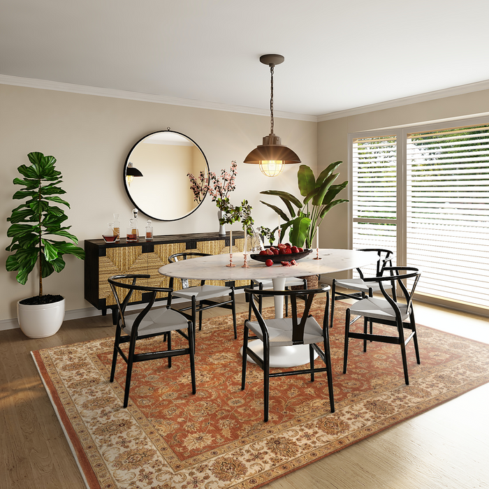 Elegance 9x12 Rust/Ivory Ghazni Wool