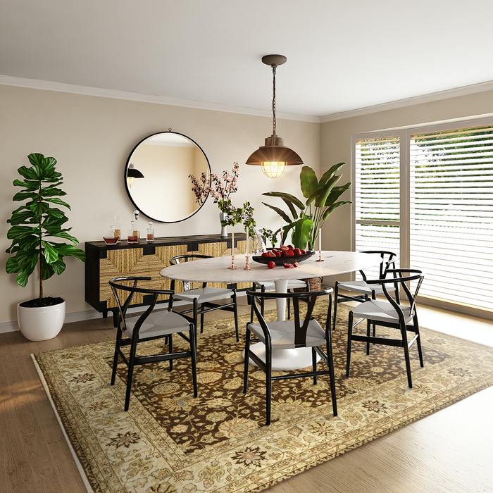 Agra 8x10 Brown/Ivory Wool