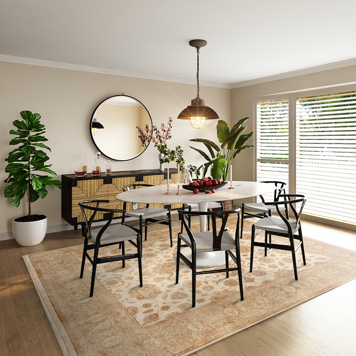 Superluxe 8x10 Ivory/Charcoal Raw Silk