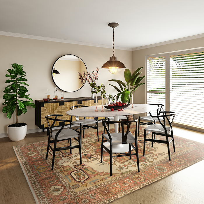 Indo Persian 9x12 Serapi Beige/Rust Wool