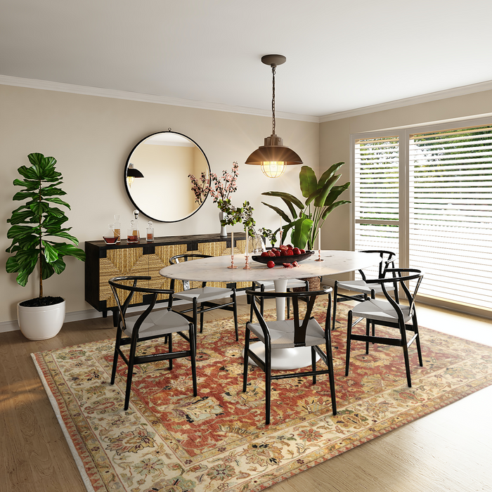 Indo Persian 9x12 Rust/Ivory Wool