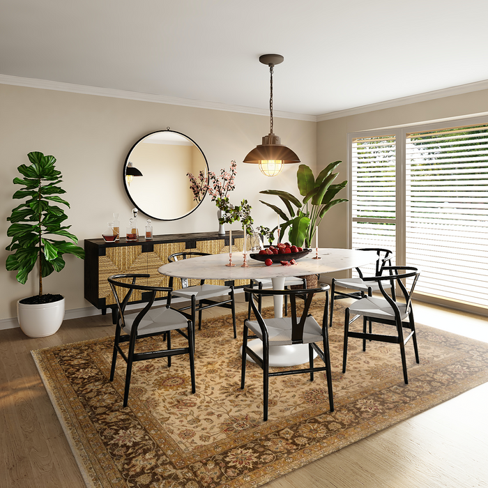 Agra 8x10 Ivory/Brown Wool