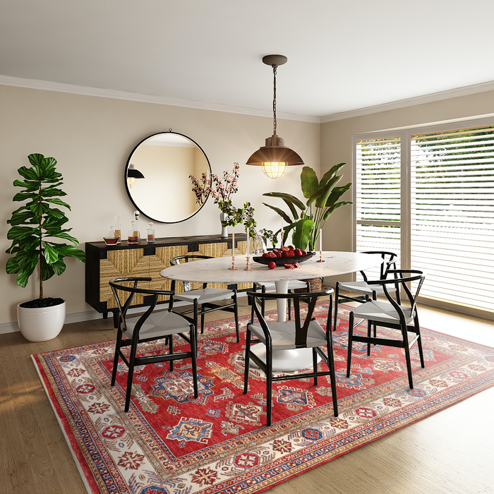 Super Kazak 9x13 Vermilion Red