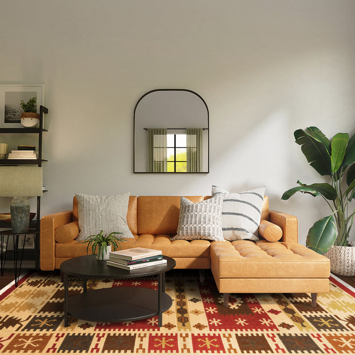 Dhurrie 6x9 Ivory/Red Wool