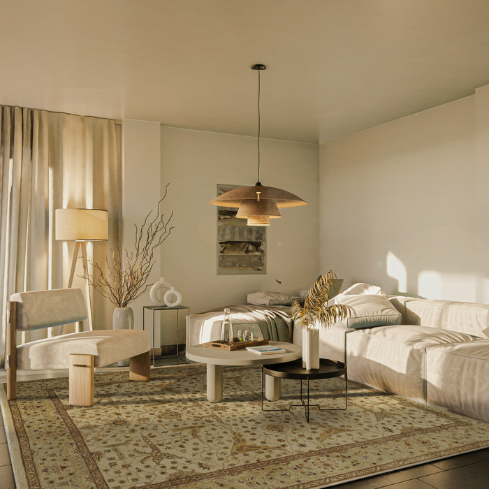 Elegance 8x10 Beige Light Green Ghazni Wool