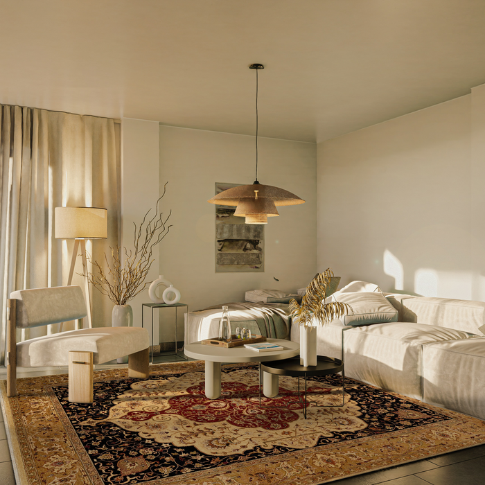 Elegance 9x12 Ivory/Light Gold Ghazni Wool