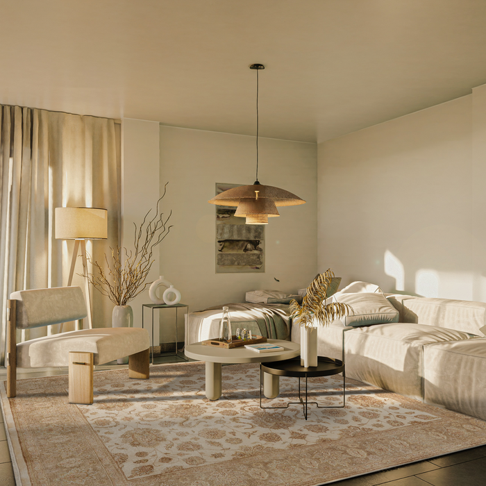 Superluxe 8x10 Ivory/Charcoal Raw Silk