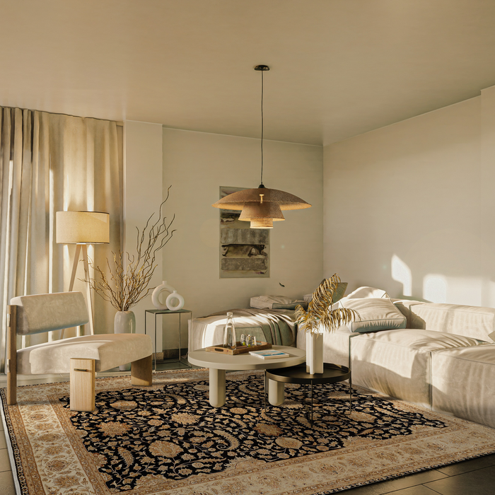 Reflections 9x12 Black/Gold Wool and Silk