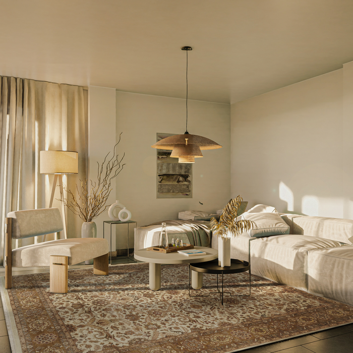 Premiere 9x12 Light Gold/Brown/Ivory Wool