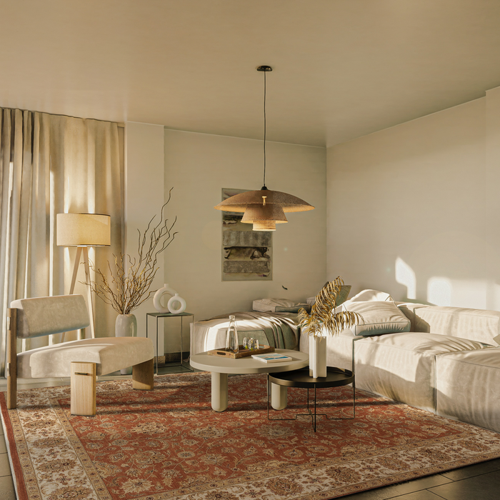 Elegance 9x12 Rust/Ivory Ghazni Wool