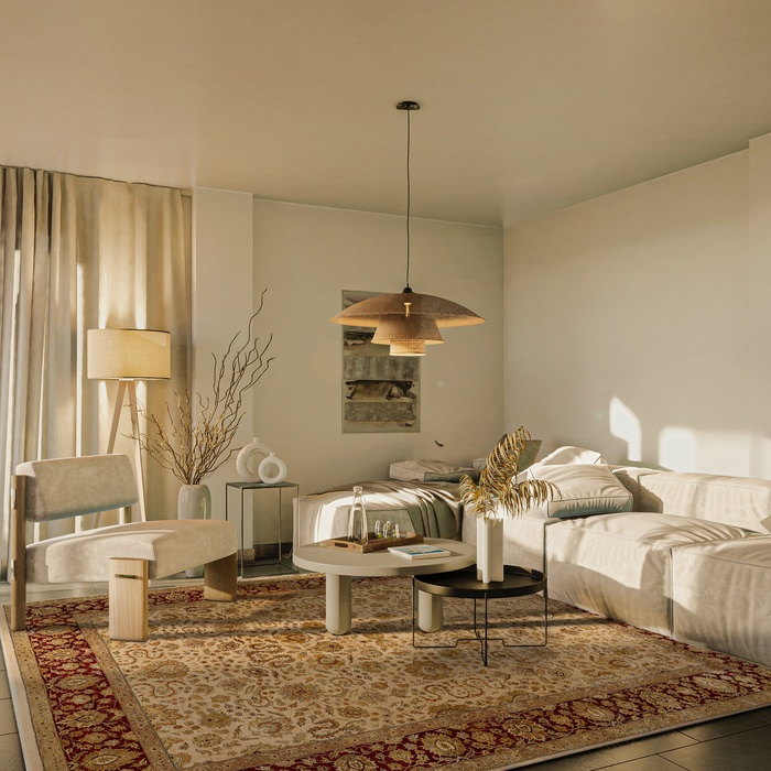 Reflections 9x12 Ivory/Red Wool and Silk