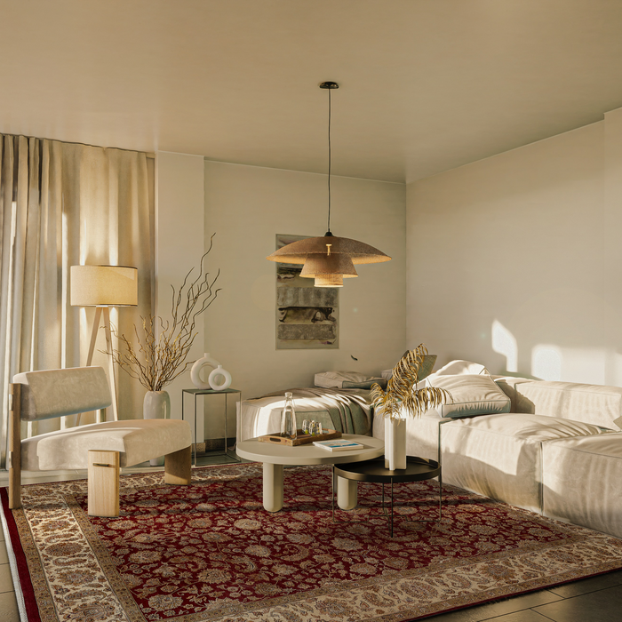 Passion 9x12 Red/Ivory Wool and Silk