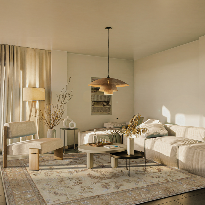 Reflections 9x12 Beige/Gold Wool and Silk