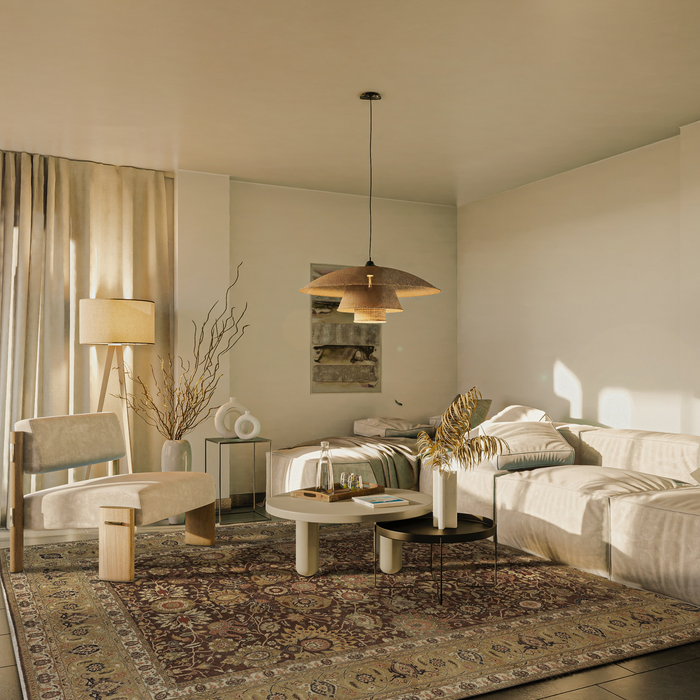 Agra Kashan 9x12 Brown/Gold Ghazni Wool