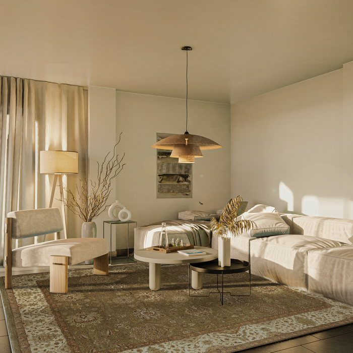 Elegance 8x10 Olive/Ivory Wool