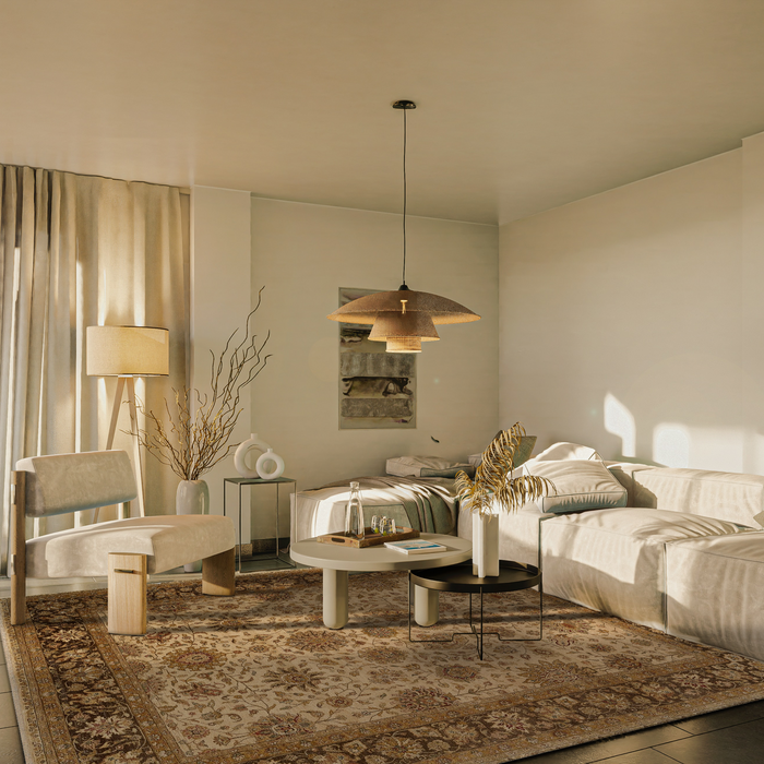 Agra 8x10 Ivory/Brown Wool