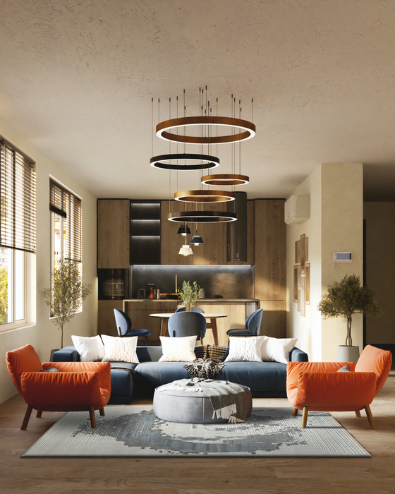 Enso 6x9 Blue/Beige Wool