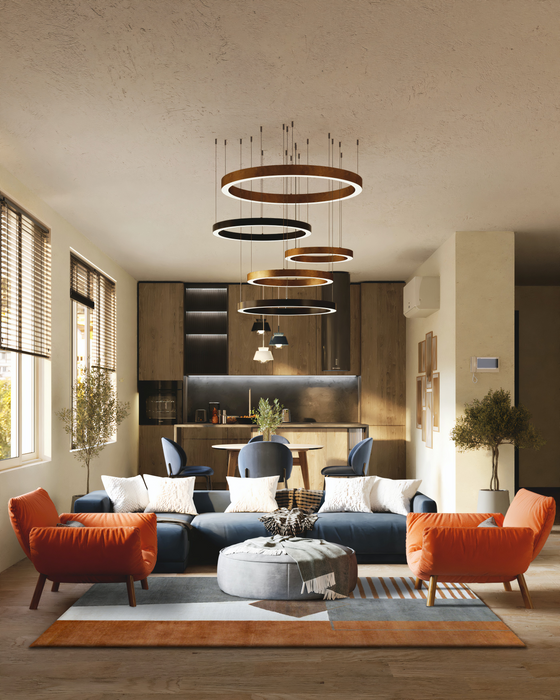 Sandstone 6x9 Charcoal/Rust Wool and Silk