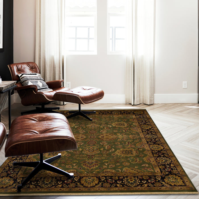 Mashhad 6x9 Green/Black Wool