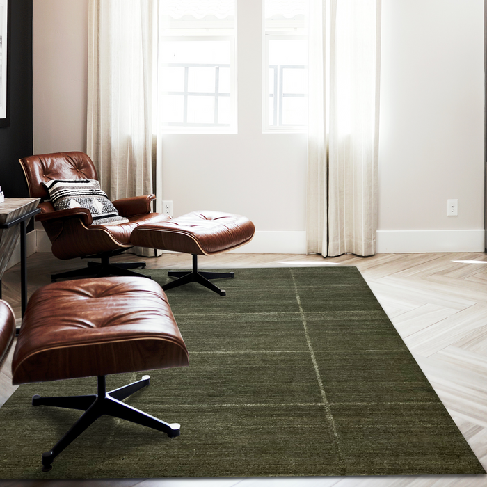 Mt. Everest 5x7 Wool and Silk Green