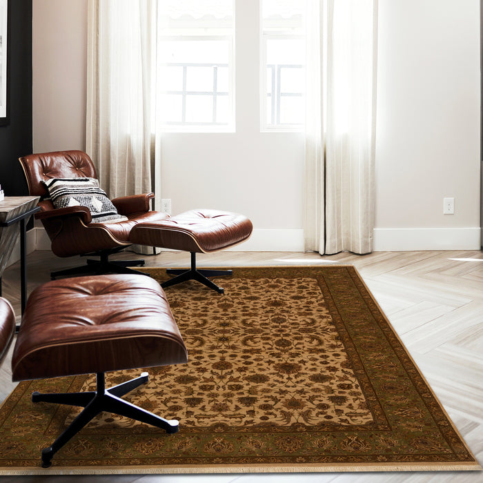 Premiere 6x9 Ivory/Light Green Wool