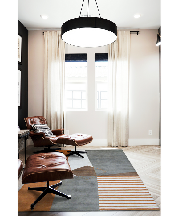 Sandstone 6x9 Charcoal/Rust Wool and Silk