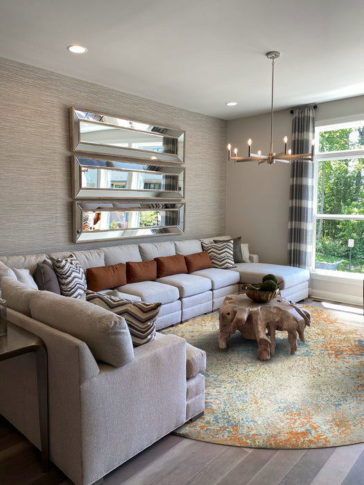 Breeza Round Gold Rust Wool and Silk