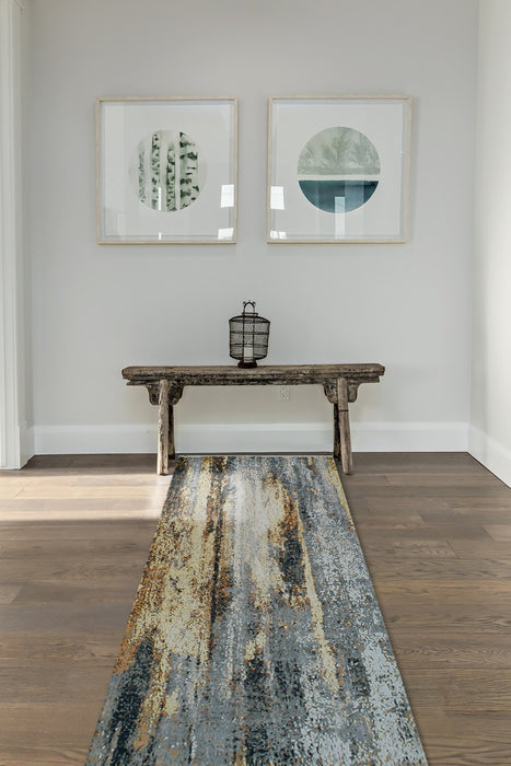 Elixir Runner 3x8 Gold/Charcoal Wool and Silk