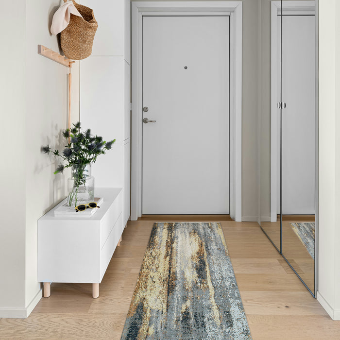 Elixir Runner 3x8 Gold/Charcoal Wool and Silk