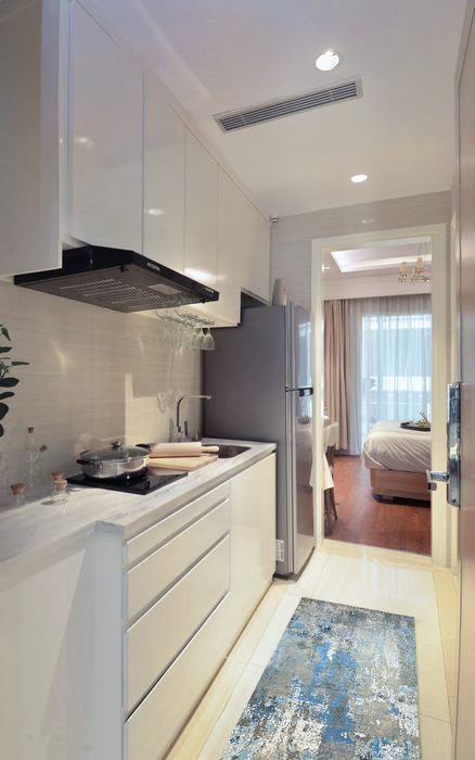 Alchemy 3x10 Runner Grey and Blue Wool and Silk