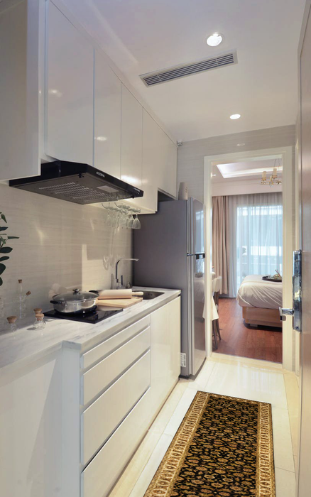 Agra 2.05x12 Black Beige Wool Runner