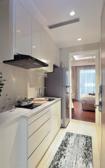 Moss 3x8 Grey/Silver Wool and Silk