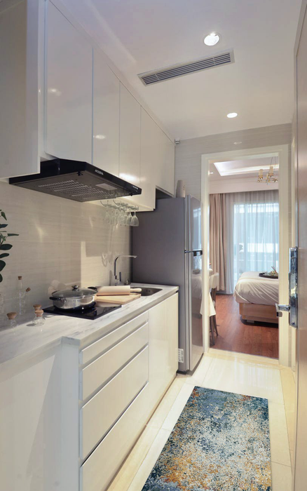 Aegean 3x10 Runner Dark Blue/Beige/Tan Wool and Silk.