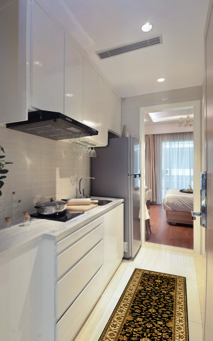 Indo Persian 2.05x8 Runner Cream/Black Wool