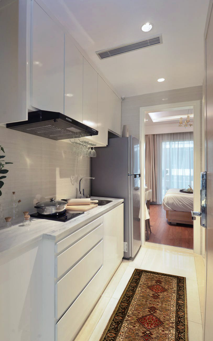 Shah Kashan 2.05x10 Runner Beige/Black Wool