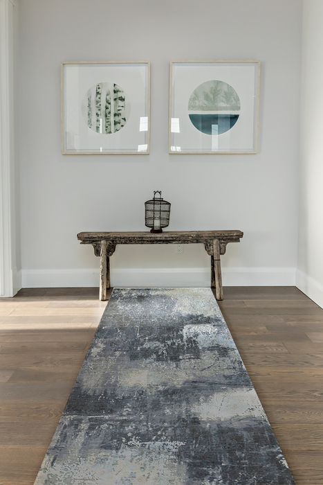 Twilight 3x10 Runner Grey/Charcoal Wool and Silk