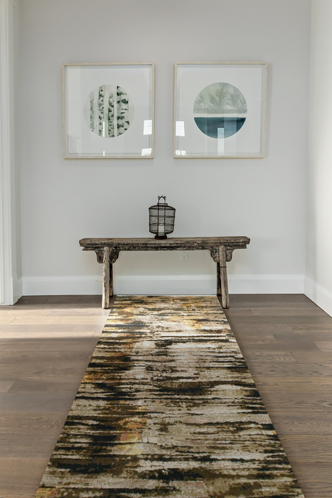 Safari 3x8 Ivory/Brown Wool and Silk