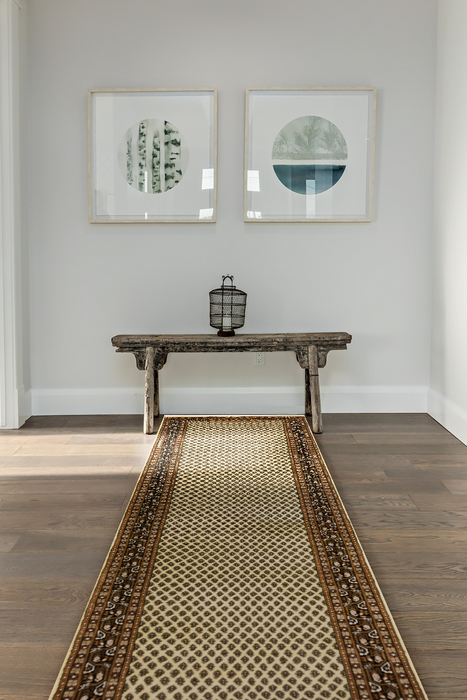 Mir 2.05x10 Runner Cream/Black Wool with Silk Touch B