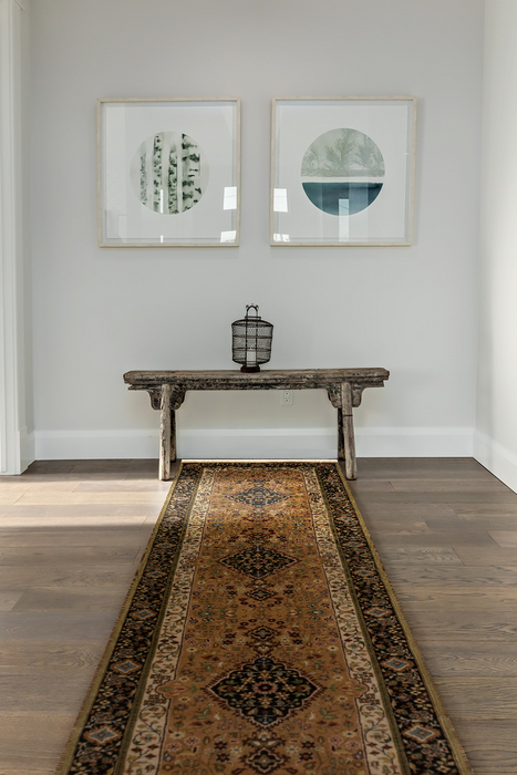 Shah Kashan 2.05x10 Beige/Black Wool B