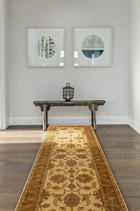 Chobi 2.05x10 Ivory/Brown Ghazni Wool