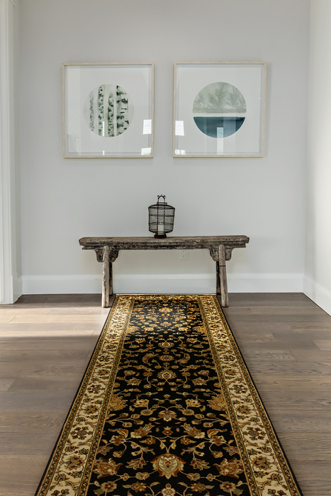 Indo Persian 2.05x8 Runner Cream/Black Wool