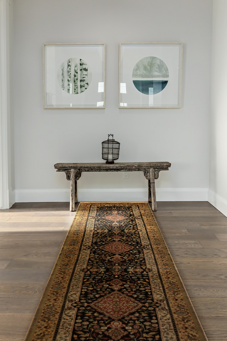 Shah Kashan 2.05x12 Beige/Black Wool A