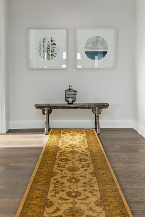 Chobi 3x10 Runner Cream/Light Brown Wool