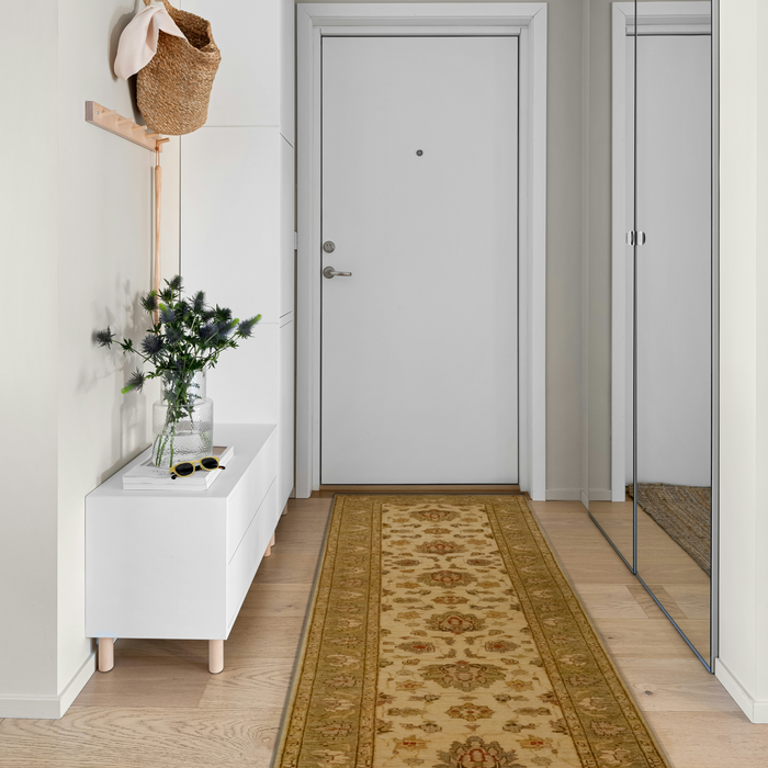 Chobi 2.5x10 Ivory/Green Ghazni Wool