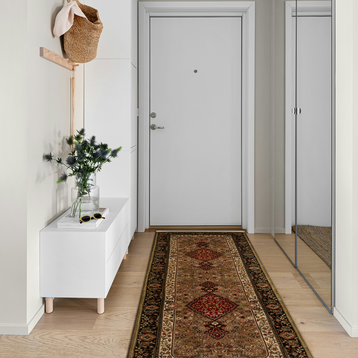 Shah Kashan 2.05x10 Runner Beige/Black Wool