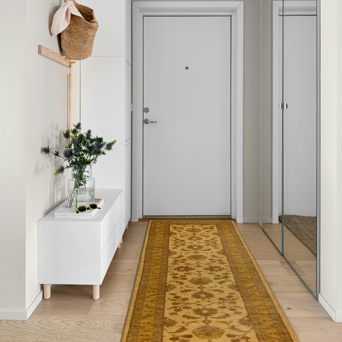 Chobi 3x10 Runner Cream/Light Brown Wool